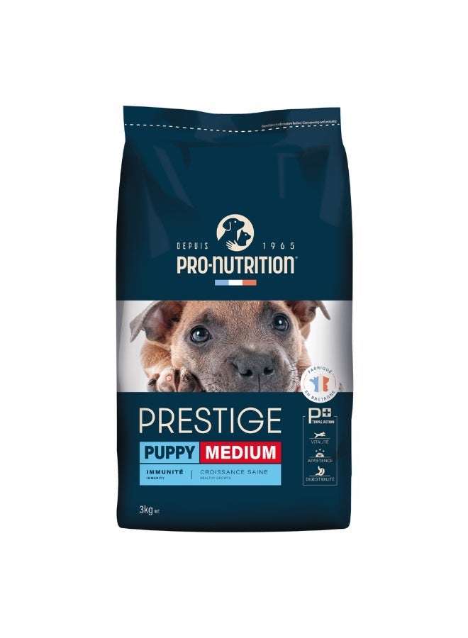 Pro Nutrition Prestige Puppy Medium 3kg | High-Protein Dry Puppy Food for Medium Breeds | Supports Healthy Growth, Digestion, Immunity & Strong Bones - Image 1